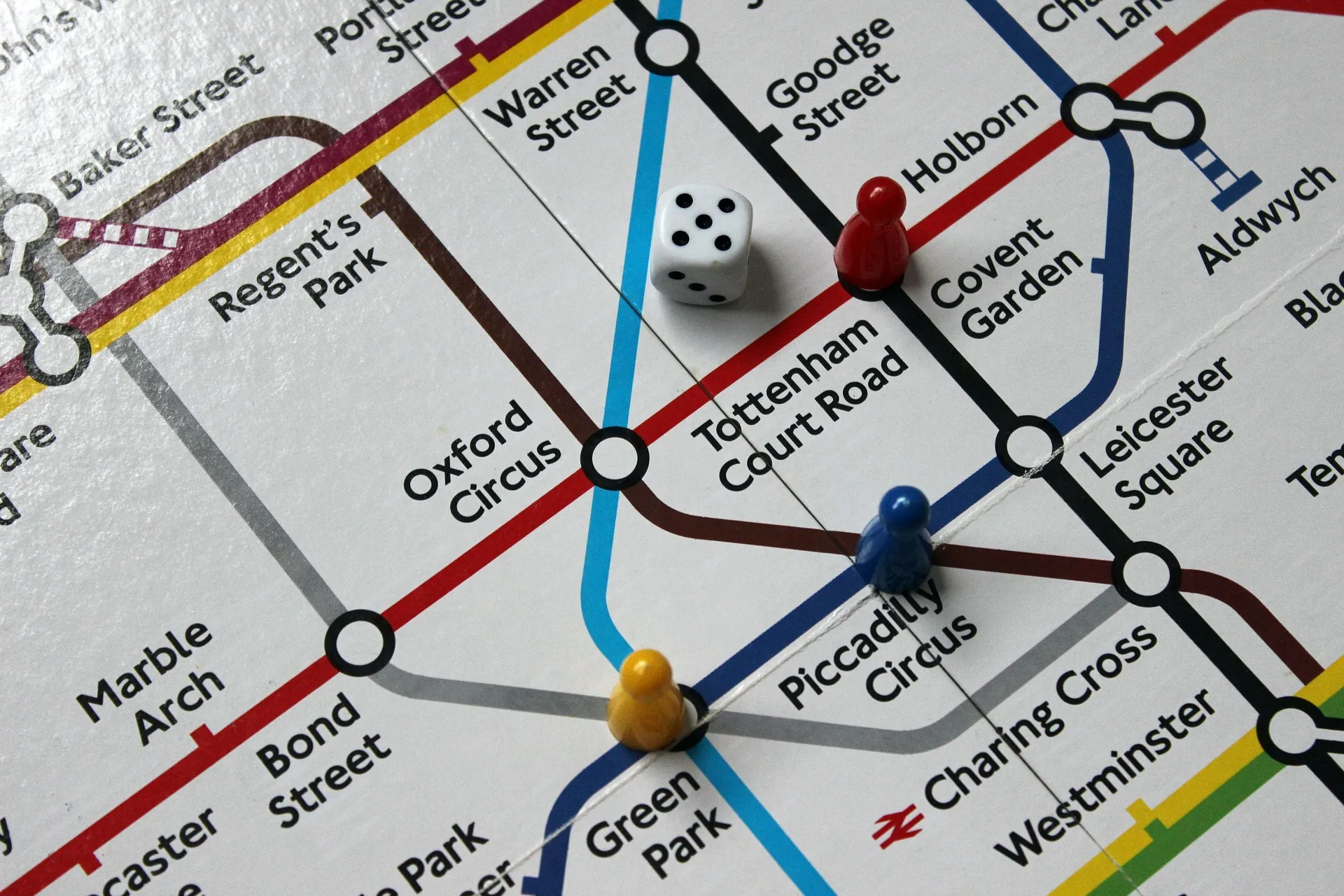 A map showing subway lines